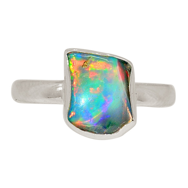 Natural Ethiopian Polish Rough 925 Sterling Silver Ring Jewelry s.7 ALLR-29650