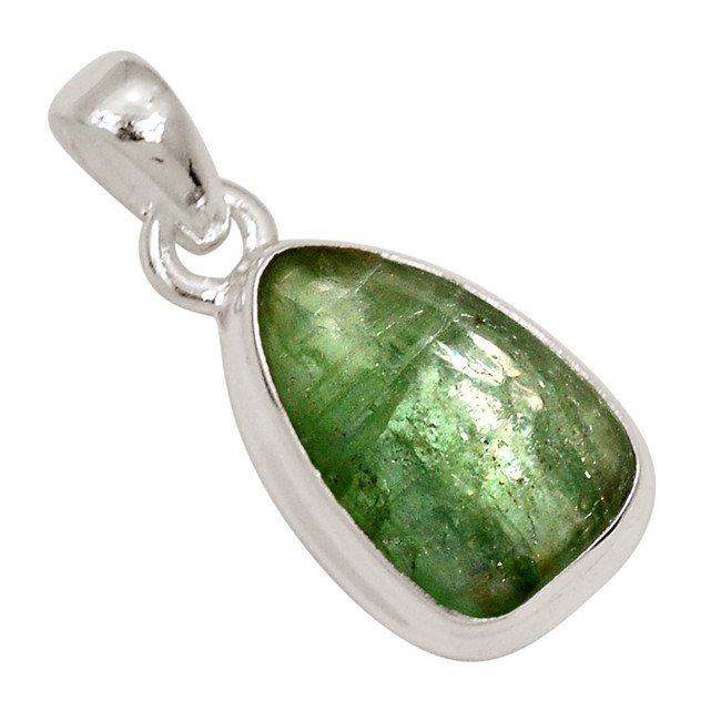 Natural Mint Green Kyanite - India 925 Silver Pendant Jewelry ALLP-27494