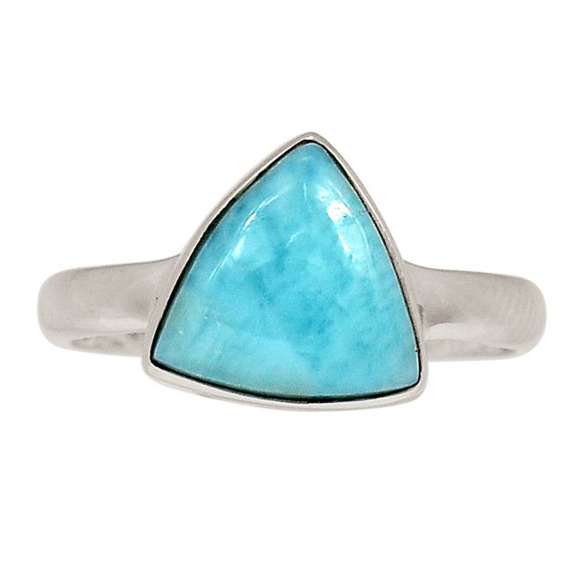 Natural Genuine Larimar - Dominican Republic 925 Silver Ring s.9 ALLR-28912