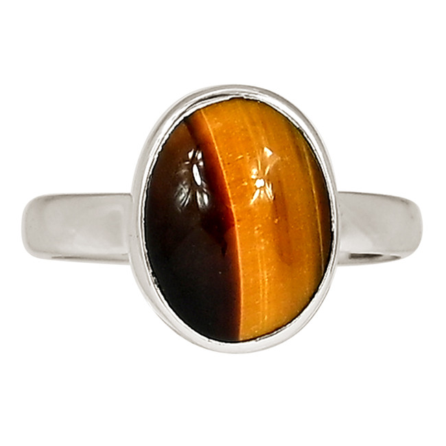 Natural Tiger Eye - South Africa 925 Sterling Silver Ring Jewelry s.9 ALLR-29112