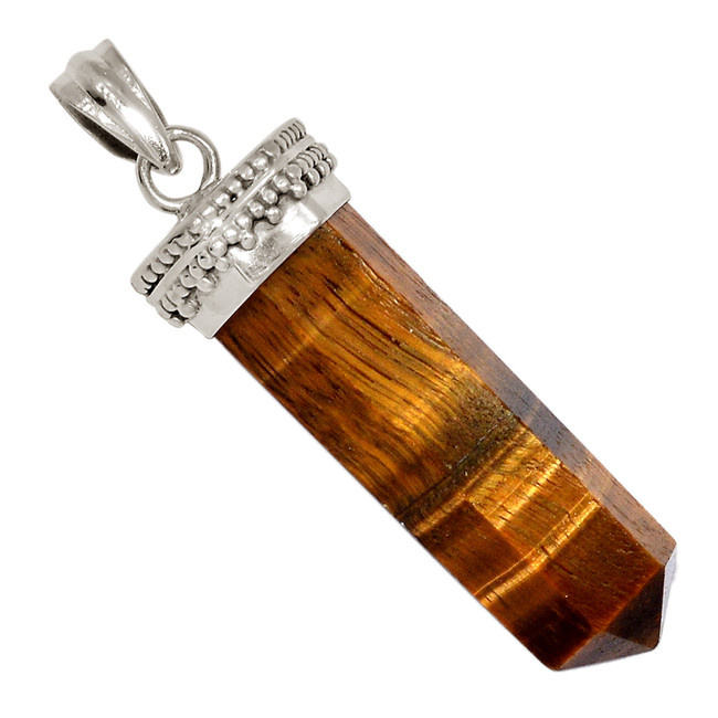 Natural Tiger Eye - Africa 925 Sterling Silver Pendant Jewelry ALLP-27392