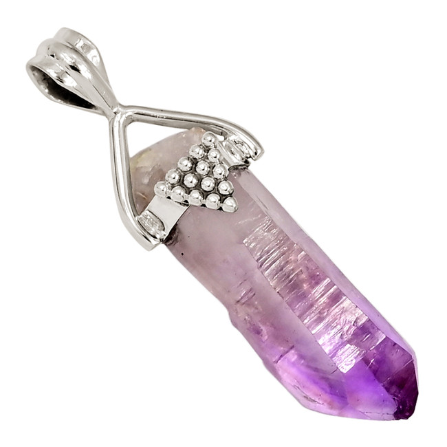 Natural Vera Cruz Amethyst Crystal Point 925 Silver Pendant Jewelry ALLP-27727