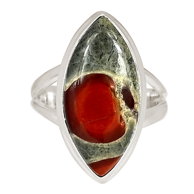 Natural Peanut Obsidian 925 Sterling Silver Ring Jewelry s.8 ALLR-29005