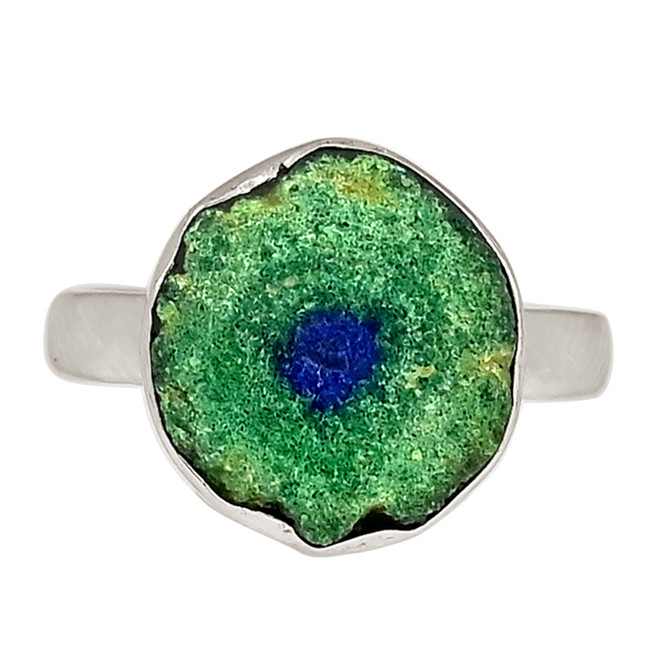 Natural Utah Azurite & Malachite Stalactite 925 Silver Ring s.8.5 ALLR-28974