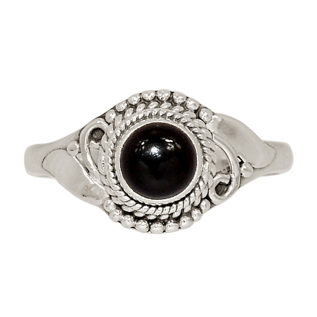 Handwork - Black Onyx - Brazil 925 Sterling Silver Ring Jewelry s.9 ALLR-28291