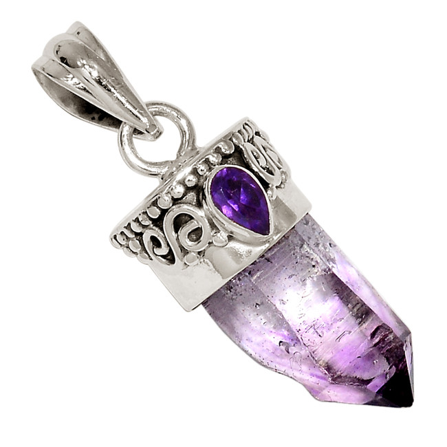 Natural Vera Cruz Amethyst Crystal & Amethyst 925 Silver Pendant ALLP-27891