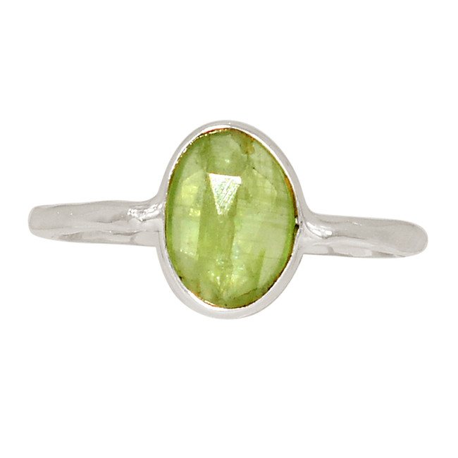 Natural Faceted Green Kyanite 925 Sterling Silver Ring Jewelry s.6.5 ALLR-28446