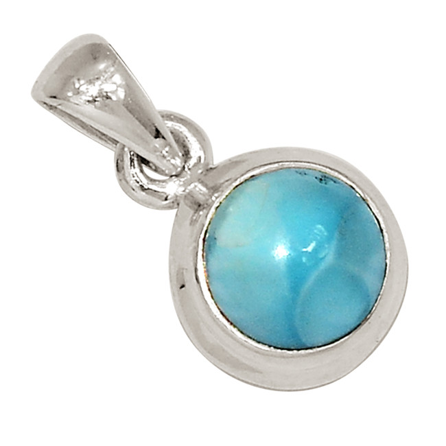 Natural Larimar Dominican Republic 925 Silver Pendant Jewelry ALLP-27354