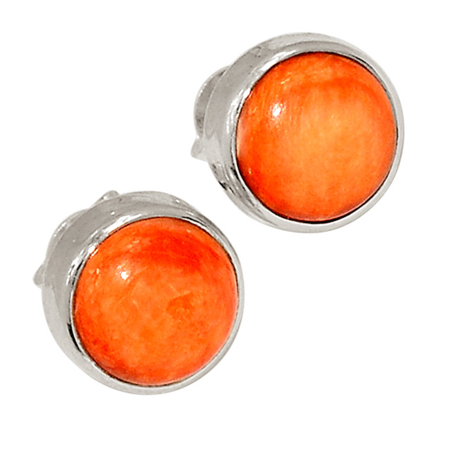 Natural Oyster 925 Sterling Silver Earrings Stud Jewelry ALLE-18082