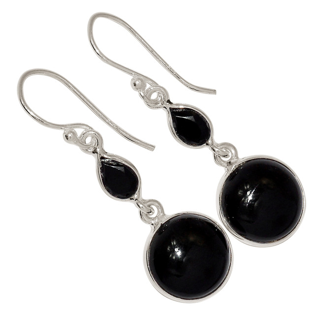 Black Onyx - Brazil 925 Sterling Silver Earrings Jewelry ALLE-17454