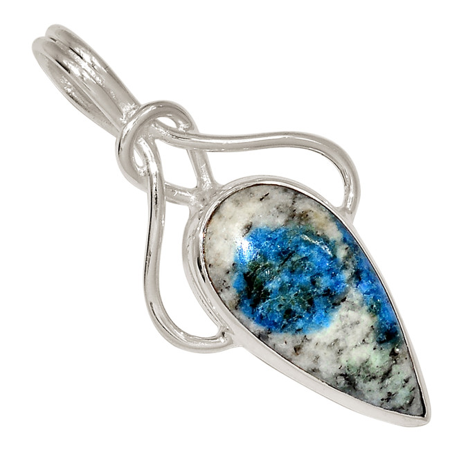 Natural K2 Blue Azurite In Quartz 925 Sterling Silver Pendant Jewelry ALLP-27379