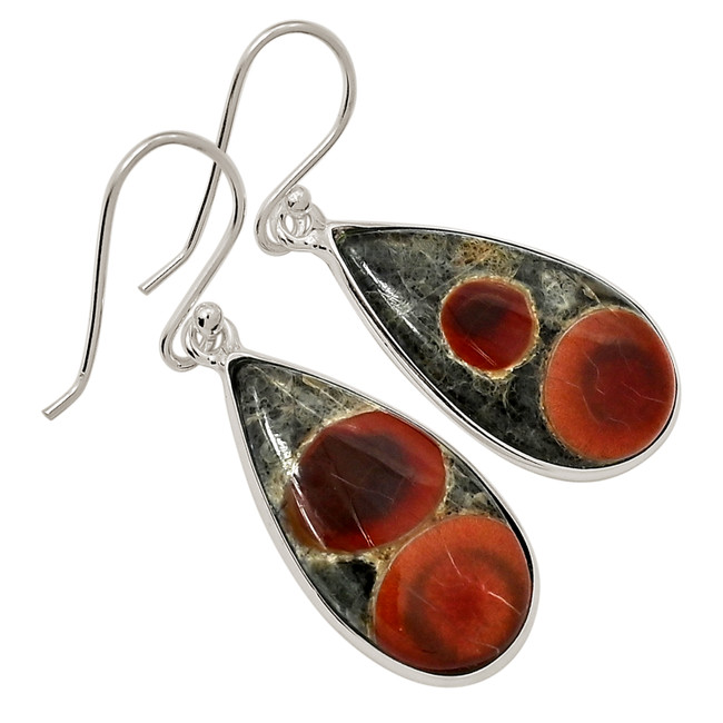 Natural Peanut Obsidian 925 Sterling Silver Earrings Jewelry ALLE-18000