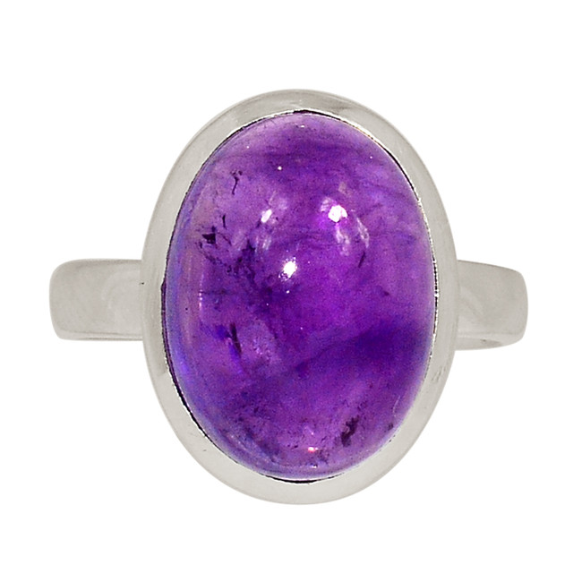Natural Amethyst - African 925 Sterling Silver Ring Jewelry s.9 ALLR-29417