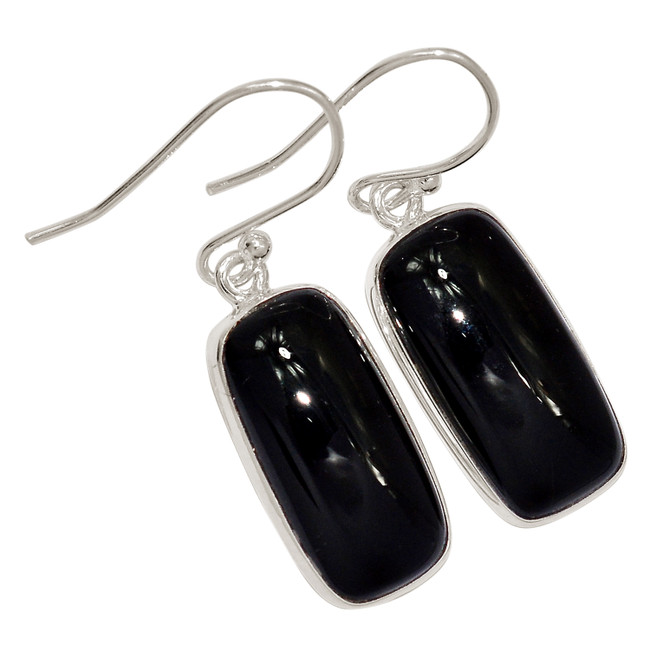 Black Onyx - Brazil 925 Sterling Silver Earrings Jewelry ALLE-17570