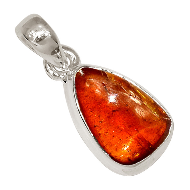 Natural Cabochon Orange Kyanite - India 925 Silver Pendant Jewelry ALLP-27456