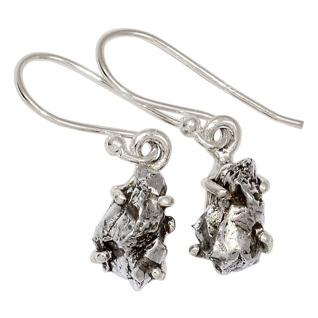 Natural Meteorite Campo Del Cielo - Argentina 925 Silver Earrings ALLE-17593