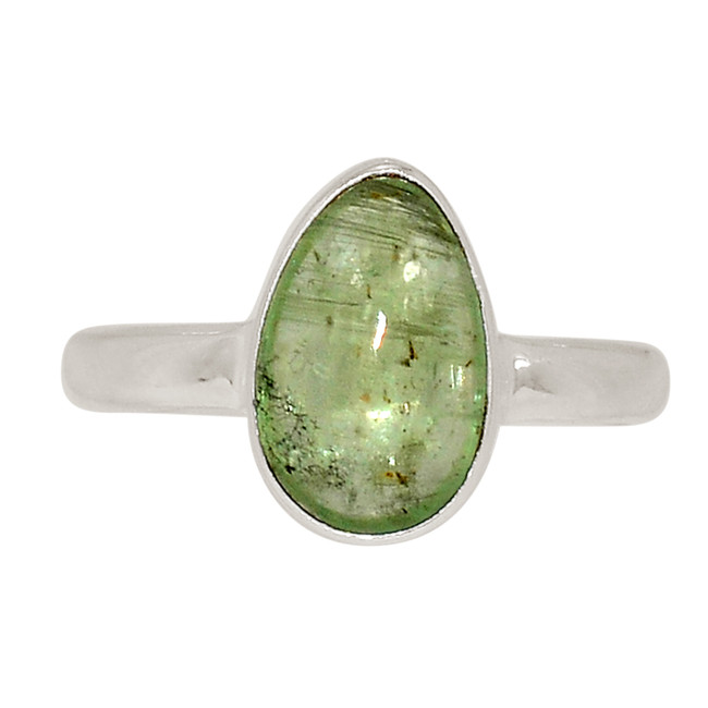 Natural Green Kyanite 925 Sterling Silver Ring Jewelry s.7 ALLR-29620