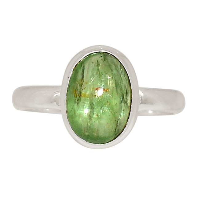 Natural Green Kyanite 925 Sterling Silver Ring Jewelry s.8 ALLR-29622