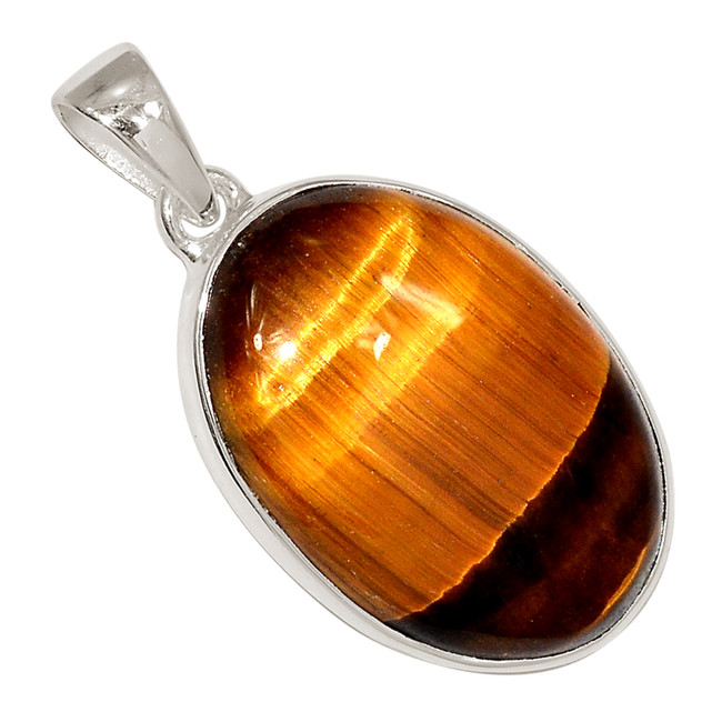 Natural Tiger Eye - South Africa 925 Sterling Silver Pendant Jewelry ALLP-27861