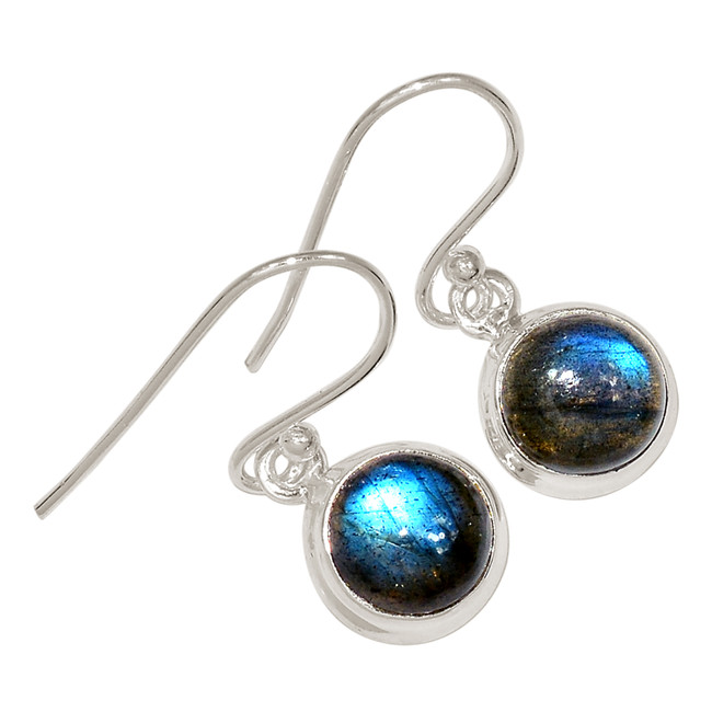 Natural Labradorite - Madagascar 925 Sterling Silver Earrings Jewelry ALLE-18136