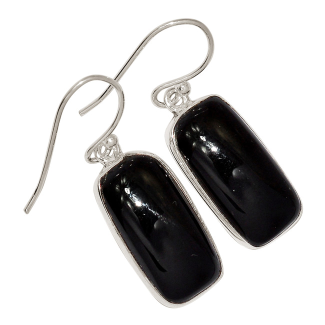 Black Onyx - Brazil 925 Sterling Silver Earrings Jewelry ALLE-17458