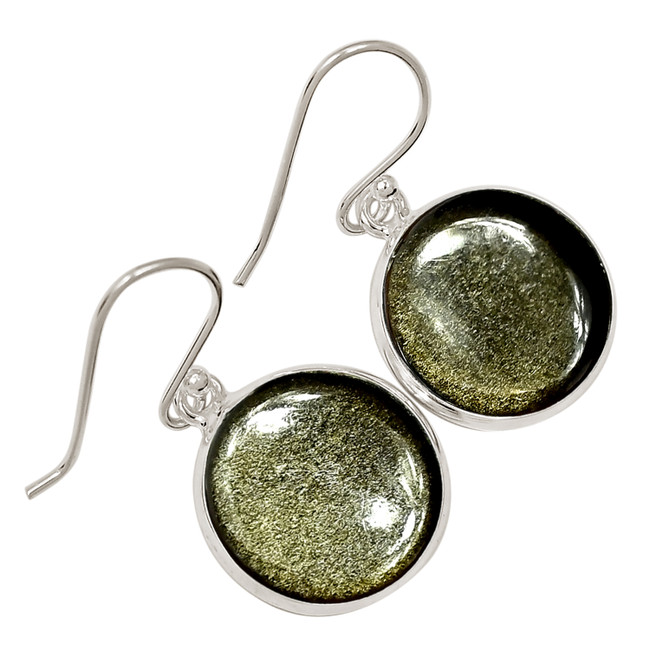 Natural Silver Sheen Obsidian 925 Sterling Silver Earrings Jewelry ALLE-17943