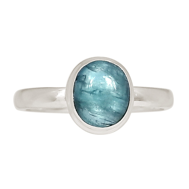 Natural Aqua Kyanite 925 Sterling Silver Ring Jewelry s.8.5 ALLR-28994