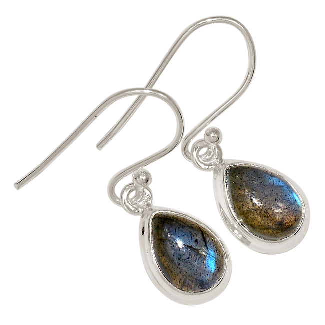 Natural Labradorite - Madagascar 925 Sterling Silver Earrings Jewelry ALLE-18132