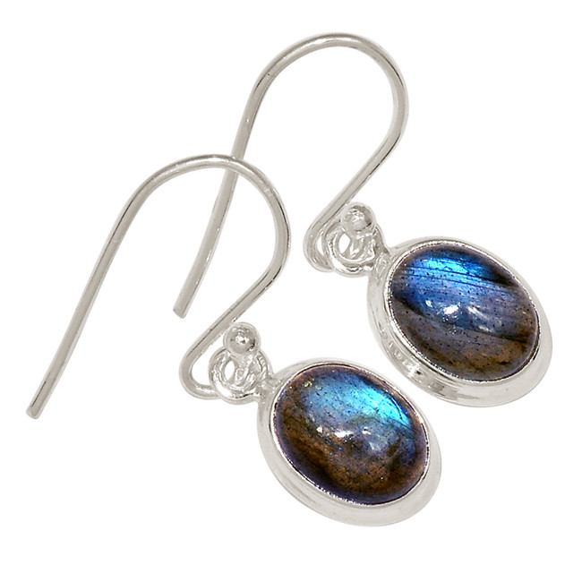 Natural Labradorite - Madagascar 925 Sterling Silver Earrings Jewelry ALLE-18138