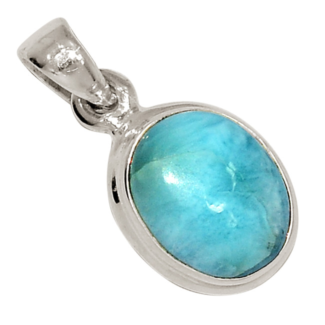 Natural Larimar Dominican Republic 925 Silver Pendant Jewelry ALLP-27355
