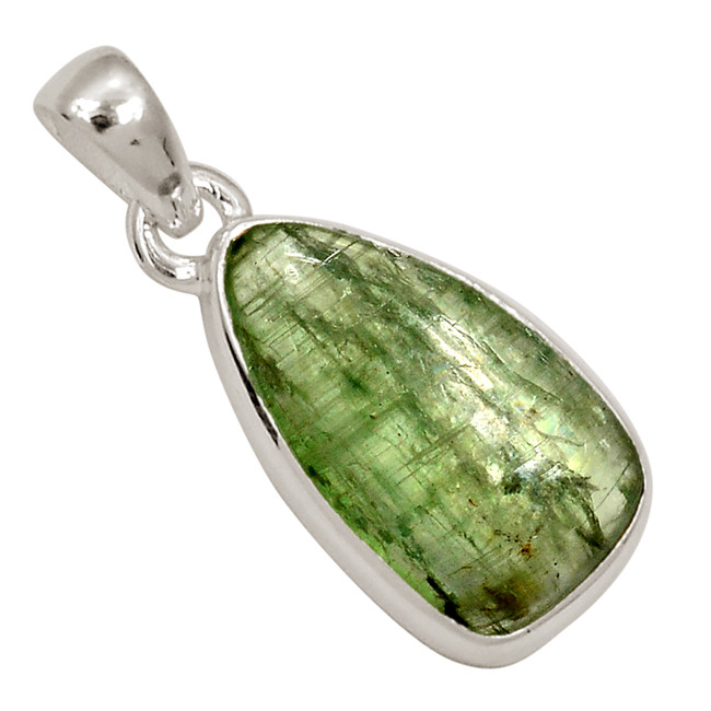 Natural Mint Green Kyanite - India 925 Silver Pendant Jewelry ALLP-27496