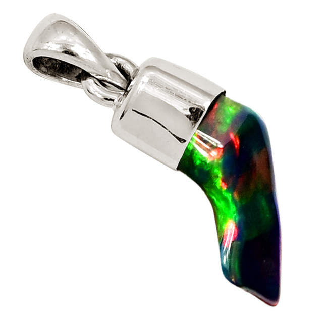 Natural Chalama Black Opal - Ethiopia 925 Silver Pendant Jewelry ALLP-27749