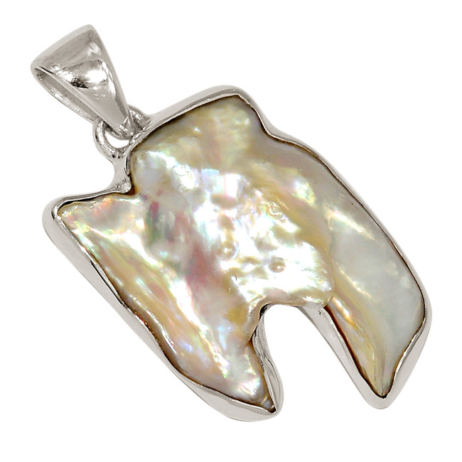 Treated Biwa Pearl 925 Sterling Silver Pendant Jewelry ALLP-27069