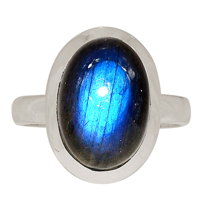 Natural Labradorite - Madagascar 925 Silver Ring Jewelry s.10 ALLR-29493
