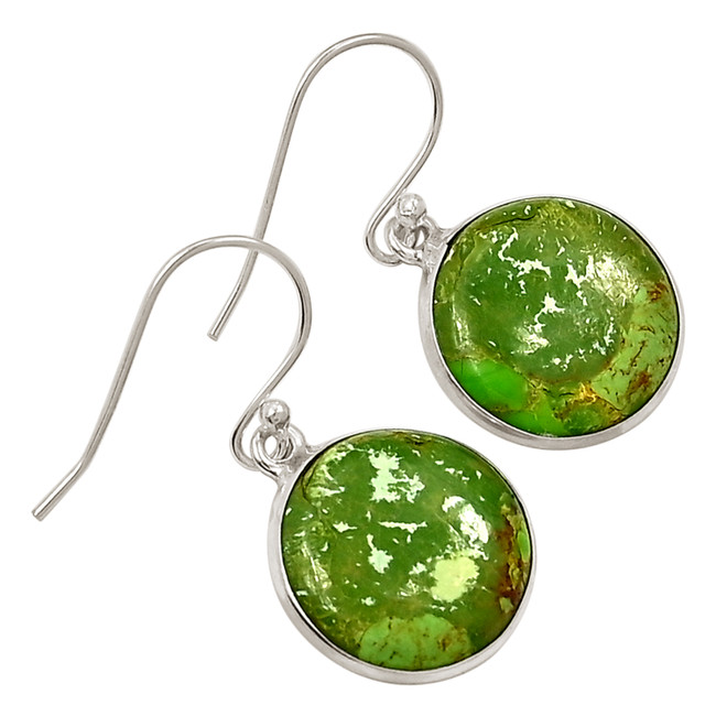 Composite Mohave Green Turquoise 925 Sterling Silver Earrings Jewelry ALLE-17848