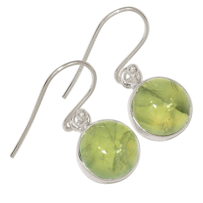 Natural Prehnite 925 Sterling Silver Earrings Jewelry ALLE-18140
