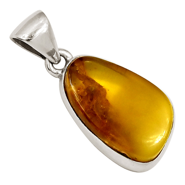 Natural Baltic Amber - Poland 925 Sterling Silver Pendant Jewelry ALLP-27629