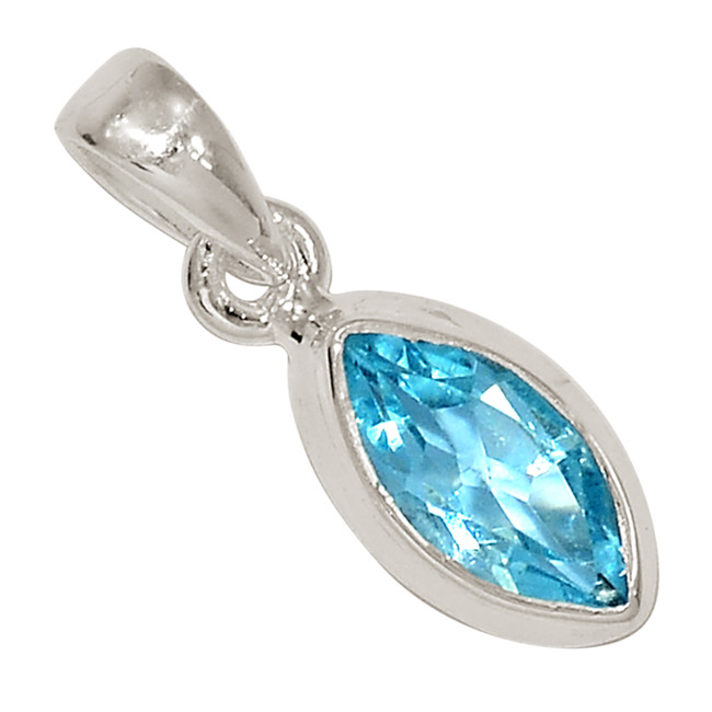 Blue Topaz 925 Sterling Silver Pendant Jewelry ALLP-27286