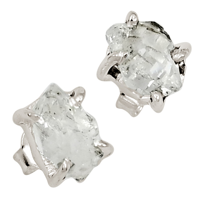 Natural Herkimer Diamond - USA 925 Sterling Silver Earrings Jewelry ALLE-17911