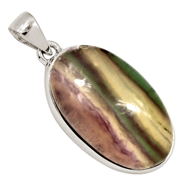 Natural Rainbow Fluorite 925 Sterling Silver Pendant Jewelry ALLP-27730