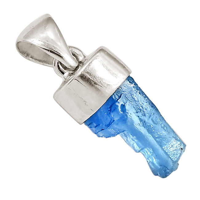 Natural Aquamarine Rough - Brazil 925 Sterling Silver Pendant Jewelry ALLP-27615