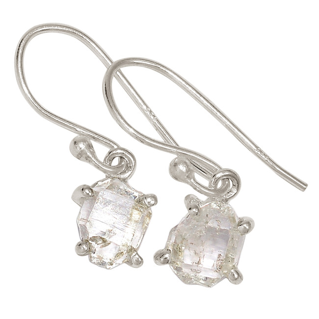 Natural Herkimer Diamond - USA 925 Sterling Silver Earrings Jewelry ALLE-17655