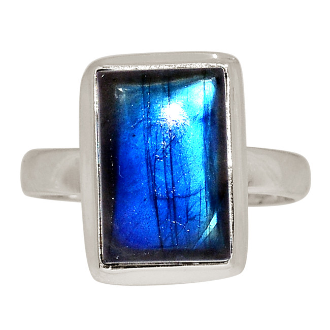 Natural Labradorite - Madagascar 925 Sterling Silver Ring Jewelry s.9 ALLR-29494