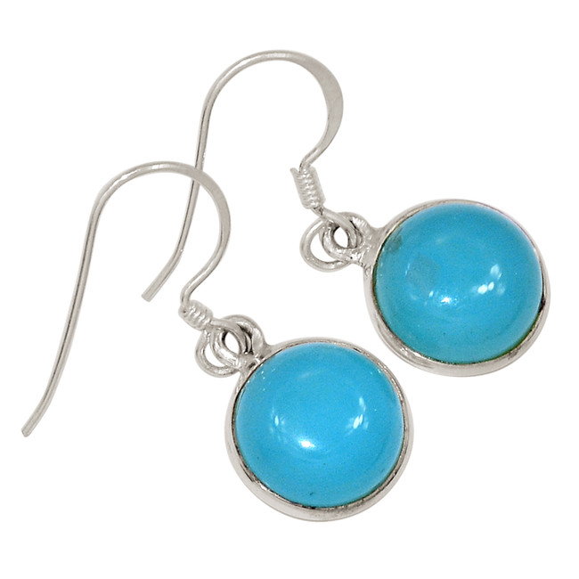 Treated Aqua Chalcedony 925 Sterling Silver Earrings Jewelry ALLE-17515