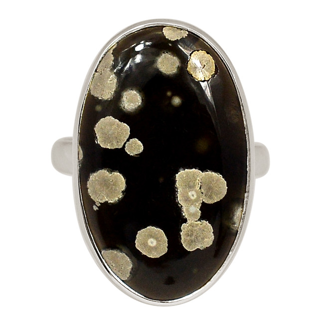 Natural Galaxy Obsidian 925 Sterling Silver Ring Jewelry s.10 ALLR-28922