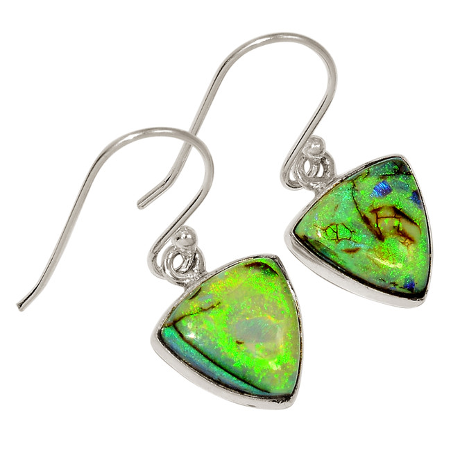 Lab Created Sterling Opal 925 Sterling Silver Earrings Jewelry ALLE-18091