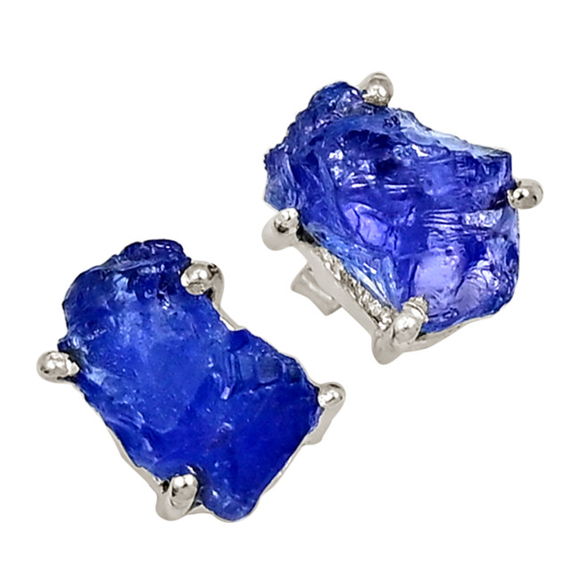 Natural Tanzanite Crystal - Tanzania 925 Silver Earrings Jewelry ALLE-17919