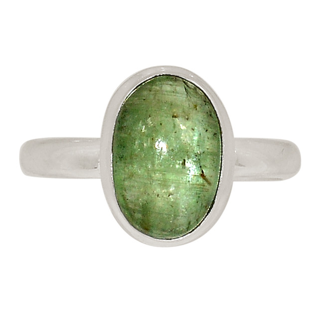 Natural Green Kyanite 925 Sterling Silver Ring Jewelry s.7 ALLR-29621
