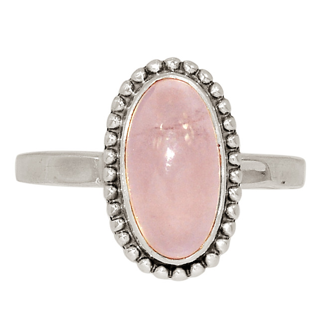 Natural Rose Quartz - Madagascar 925 Silver Ring Jewelry s.6.5 ALLR-29457