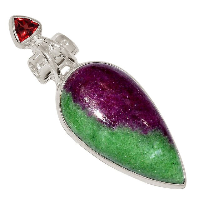 Natural African Ruby With Zoisite & Garnet 925 Silver Pendant Jewelry ALLP-27152